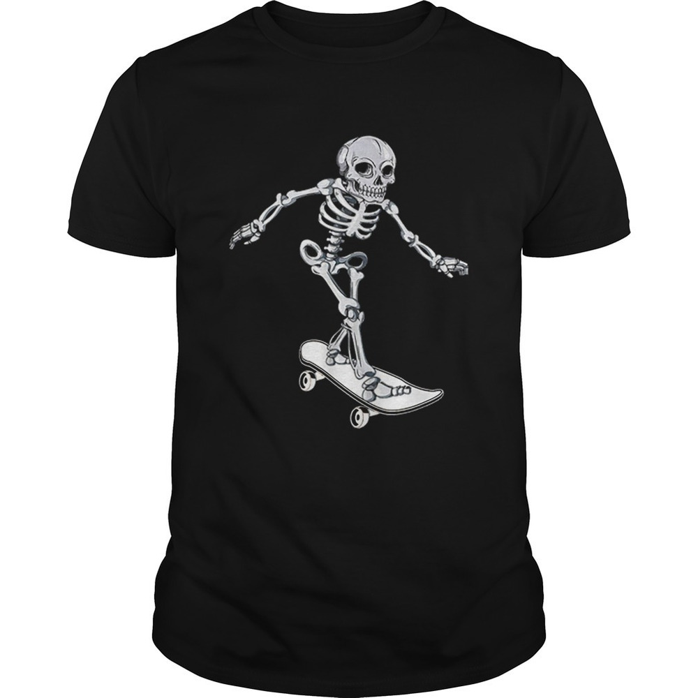 Skeleton Skateboarding Skateboarder Halloween Shirt
